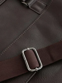 Next Faux Leather Briefcase Brown Sale