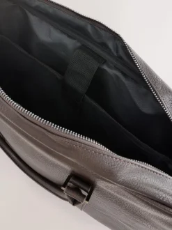 Next Faux Leather Briefcase Brown Sale