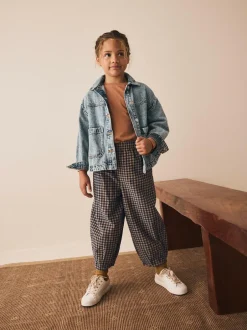 Next Brown Gingham Pullon Cord Trousers (3-16yrs) New