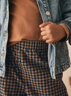 Next Brown Gingham Pullon Cord Trousers (3-16yrs) New