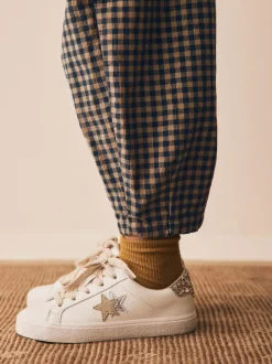 Next Brown Gingham Pullon Cord Trousers (3-16yrs) New