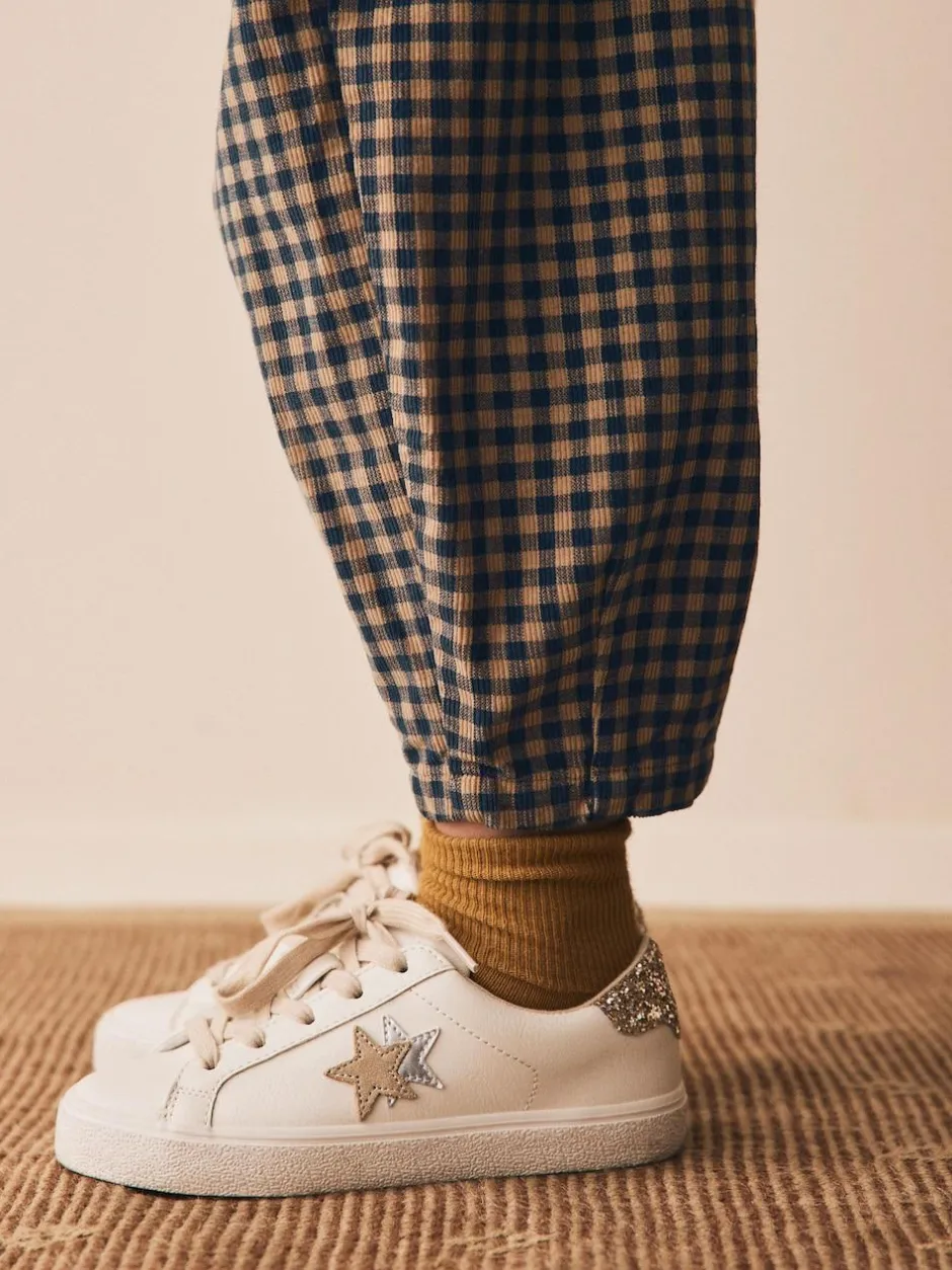 Next Brown Gingham Pullon Cord Trousers (3-16yrs) New
