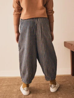 Next Brown Gingham Pullon Cord Trousers (3-16yrs) New