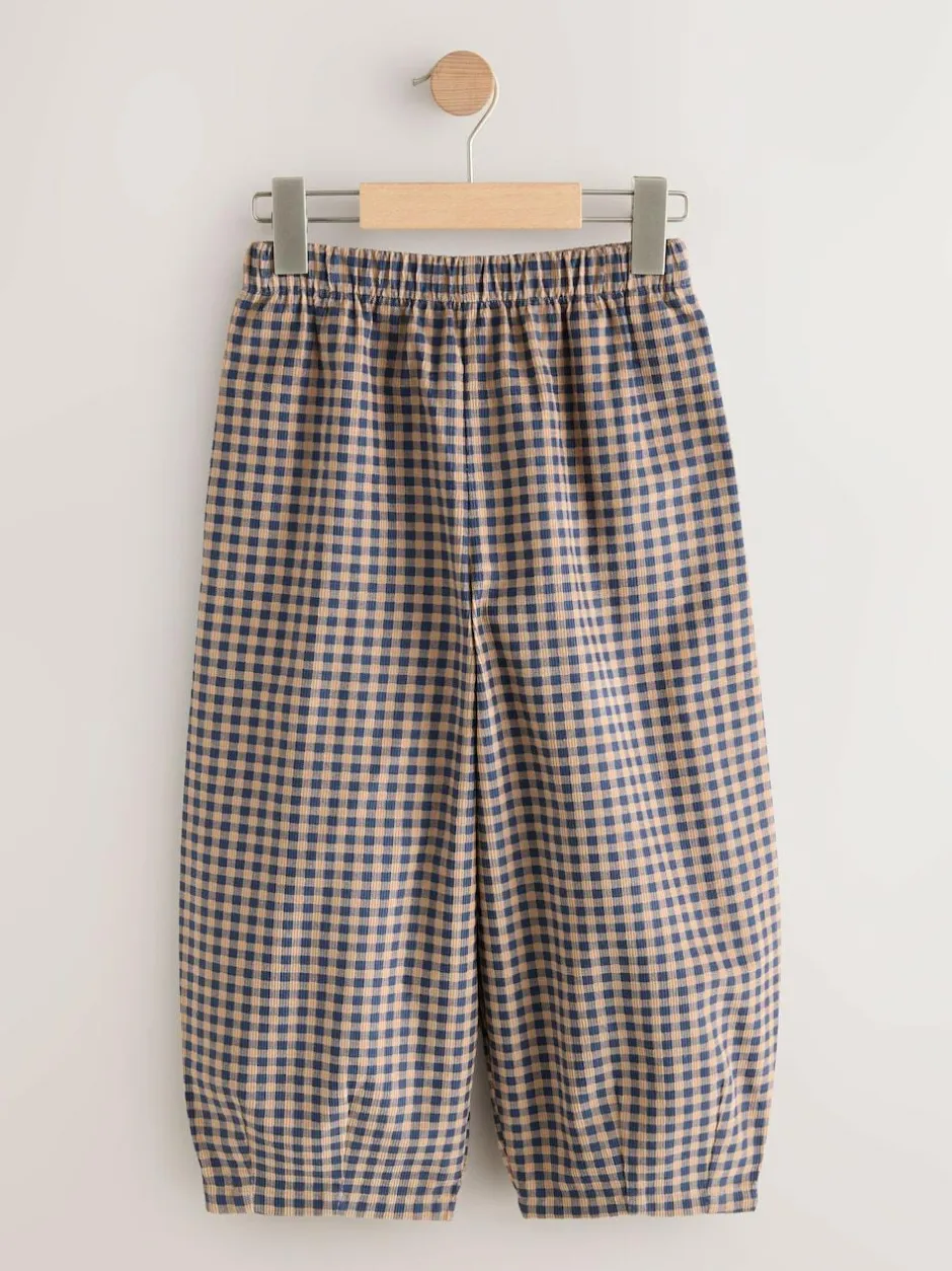 Next Brown Gingham Pullon Cord Trousers (3-16yrs) New