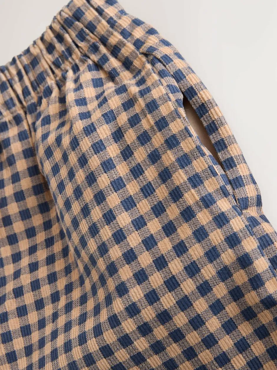 Next Brown Gingham Pullon Cord Trousers (3-16yrs) New