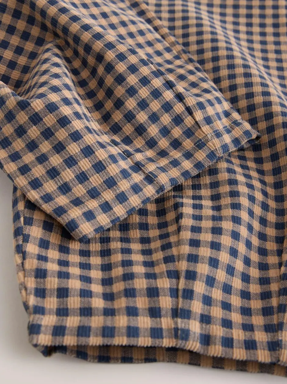 Next Brown Gingham Pullon Cord Trousers (3-16yrs) New