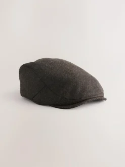 Next Herringbone Flat Cap Brown Discount