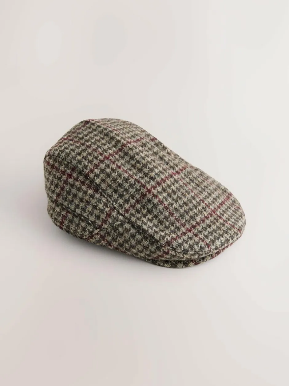Next Flat Cap (1-16yrs) Brown Houndstooth Outlet