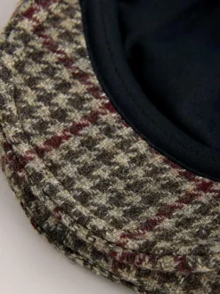 Next Flat Cap (1-16yrs) Brown Houndstooth Outlet