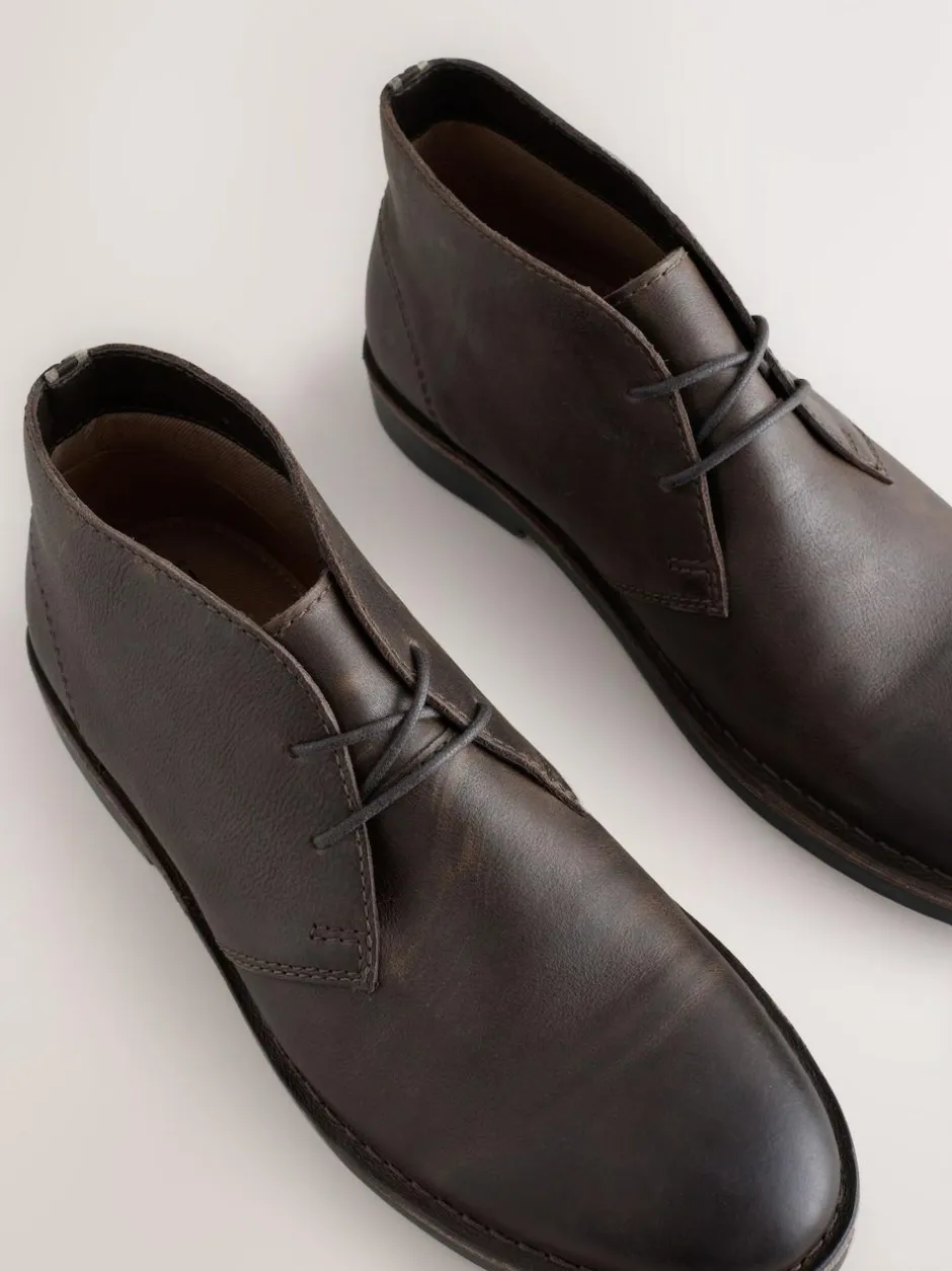 Next Leather Desert Boots Brown Online