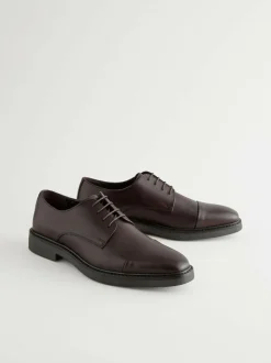 Next Leather Toe Cap Shoes Brown Clearance