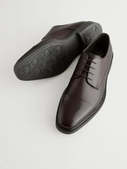 Next Leather Toe Cap Shoes Brown Clearance