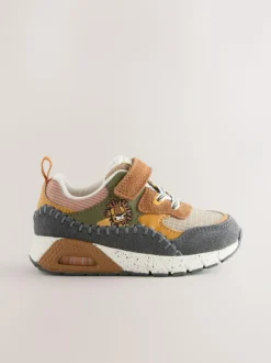 Next Brown Lion Standard Fit (F) Elastic Lace Trainers Best