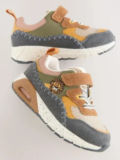 Next Brown Lion Standard Fit (F) Elastic Lace Trainers Best