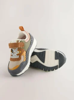Next Brown Lion Standard Fit (F) Elastic Lace Trainers Best