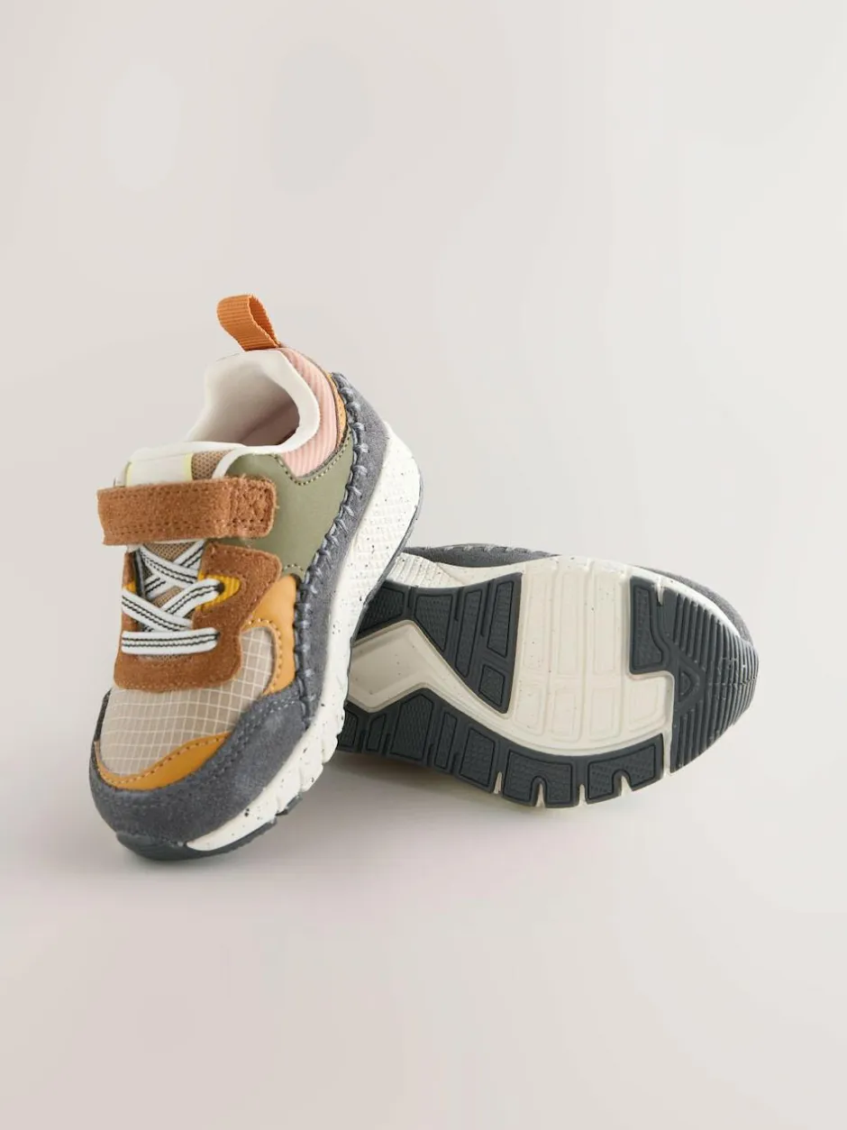 Next Brown Lion Standard Fit (F) Elastic Lace Trainers Best