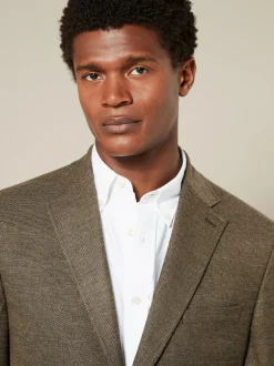 Next Regular Fit Textured Smart Blazer Brown