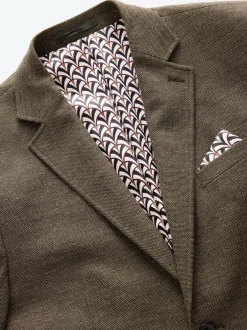 Next Regular Fit Textured Smart Blazer Brown