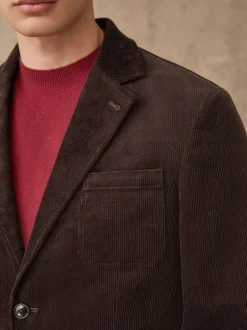 Next Relaxed Fit Corduroy Suit Jacket Brown