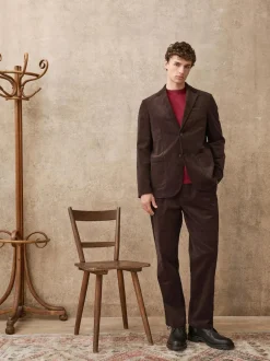 Next Relaxed Fit Corduroy Suit Jacket Brown