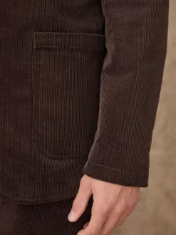 Next Relaxed Fit Corduroy Suit Jacket Brown