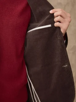 Next Relaxed Fit Corduroy Suit Jacket Brown