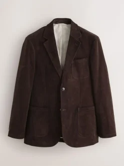 Next Relaxed Fit Corduroy Suit Jacket Brown
