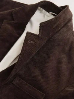 Next Relaxed Fit Corduroy Suit Jacket Brown