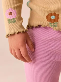 Next Brown Rib Long Sleeve T-Shirt (3mths-7yrs) New