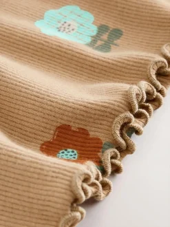 Next Brown Rib Long Sleeve T-Shirt (3mths-7yrs) New