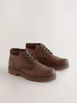 Next Rugged Leather Ankle Boots Brown Best