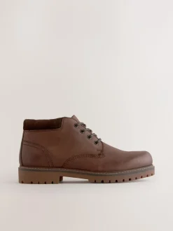 Next Rugged Leather Ankle Boots Brown Best