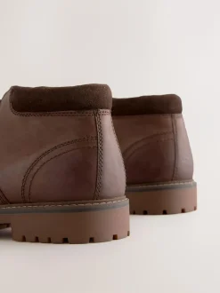 Next Rugged Leather Ankle Boots Brown Best