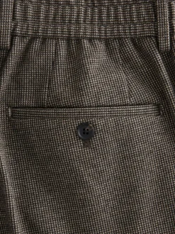 Next Slim Fit Smart Elasticated Back Textured Trousers with Stretch Brown Online