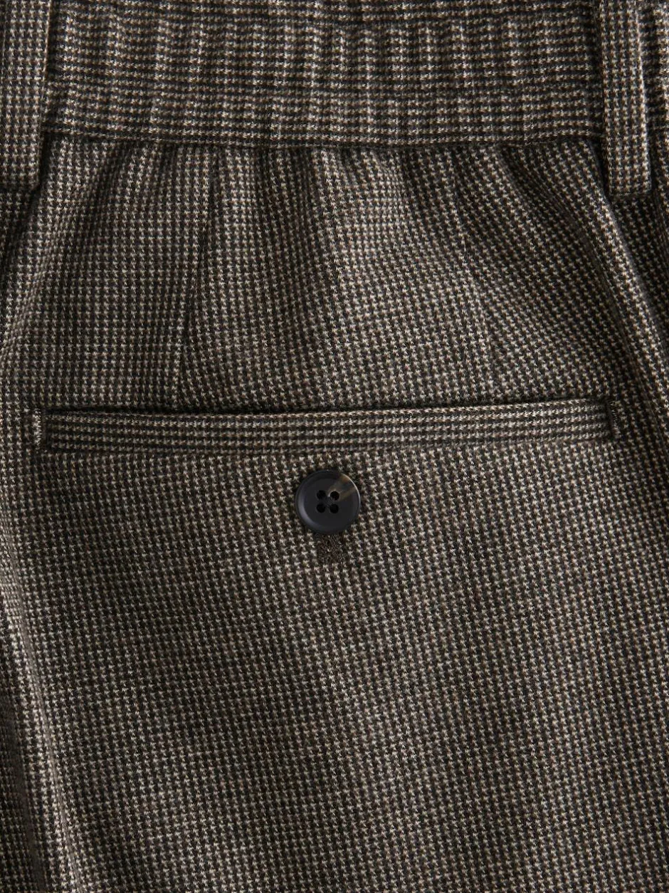 Next Slim Fit Smart Elasticated Back Textured Trousers with Stretch Brown Online