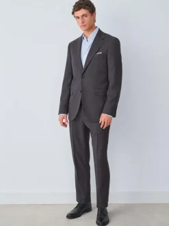 Next Brown Slim Fit Wool Blend Suit Trousers Hot
