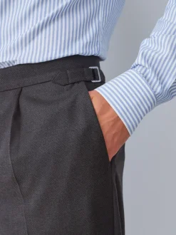 Next Brown Slim Fit Wool Blend Suit Trousers Hot