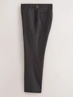Next Brown Slim Fit Wool Blend Suit Trousers Hot