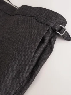 Next Brown Slim Fit Wool Blend Suit Trousers Hot