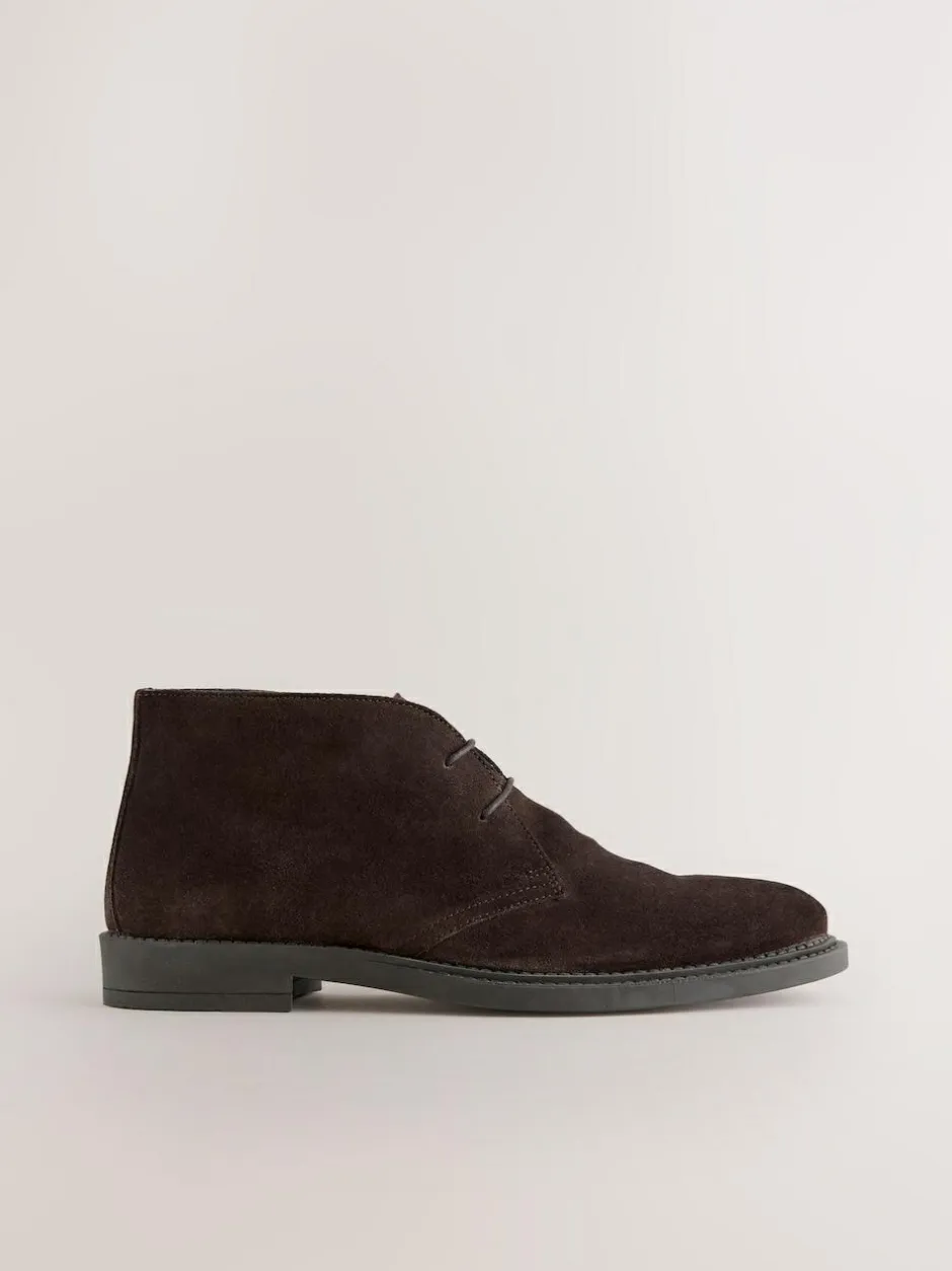 Next Smart Suede Chukka Boots Brown Clearance