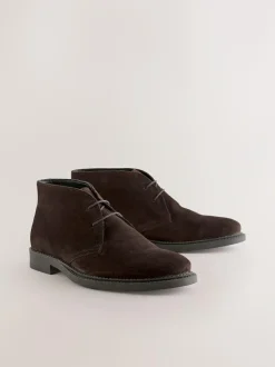 Next Smart Suede Chukka Boots Brown Clearance