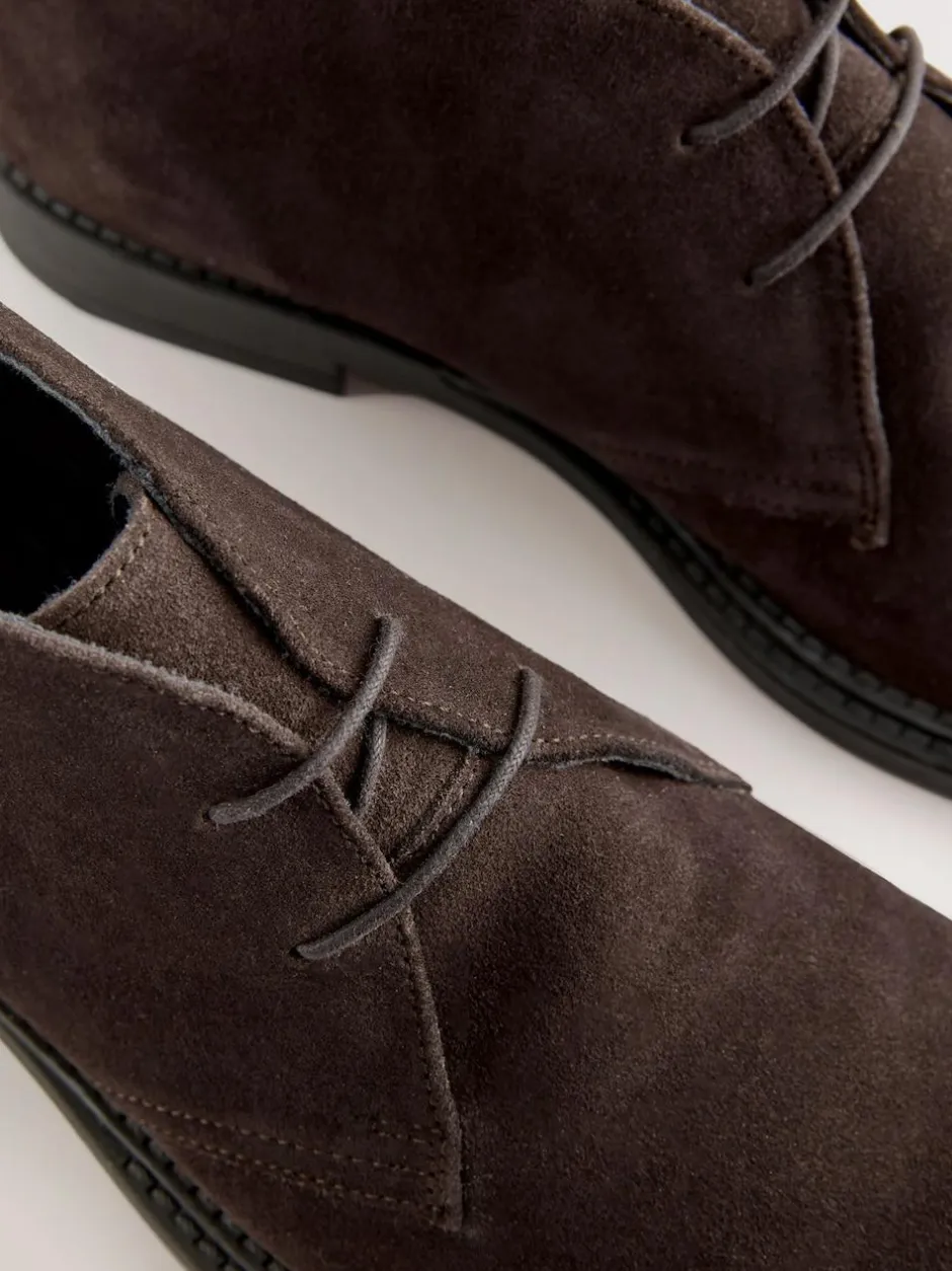 Next Smart Suede Chukka Boots Brown Clearance