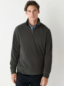 Next Soft Touch Quarter Zip Neck Fleece Brown
