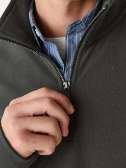 Next Soft Touch Quarter Zip Neck Fleece Brown