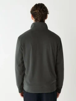 Next Soft Touch Quarter Zip Neck Fleece Brown