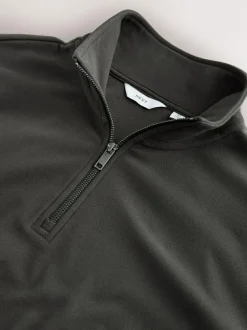 Next Soft Touch Quarter Zip Neck Fleece Brown