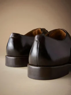 Next Standard Fit Signature Leather Sole Oxford Toe Cap Shoes Brown