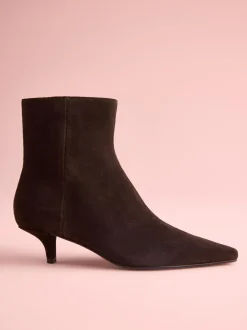 Next Tabitha Simmons x Underset Heel Ankle Boots Brown Suede New