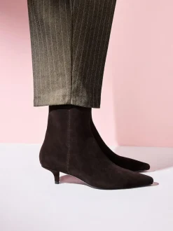 Next Tabitha Simmons x Underset Heel Ankle Boots Brown Suede New