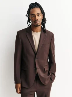 Next Brown Tailored Fit Motionflex Stretch Suit Jacket Online